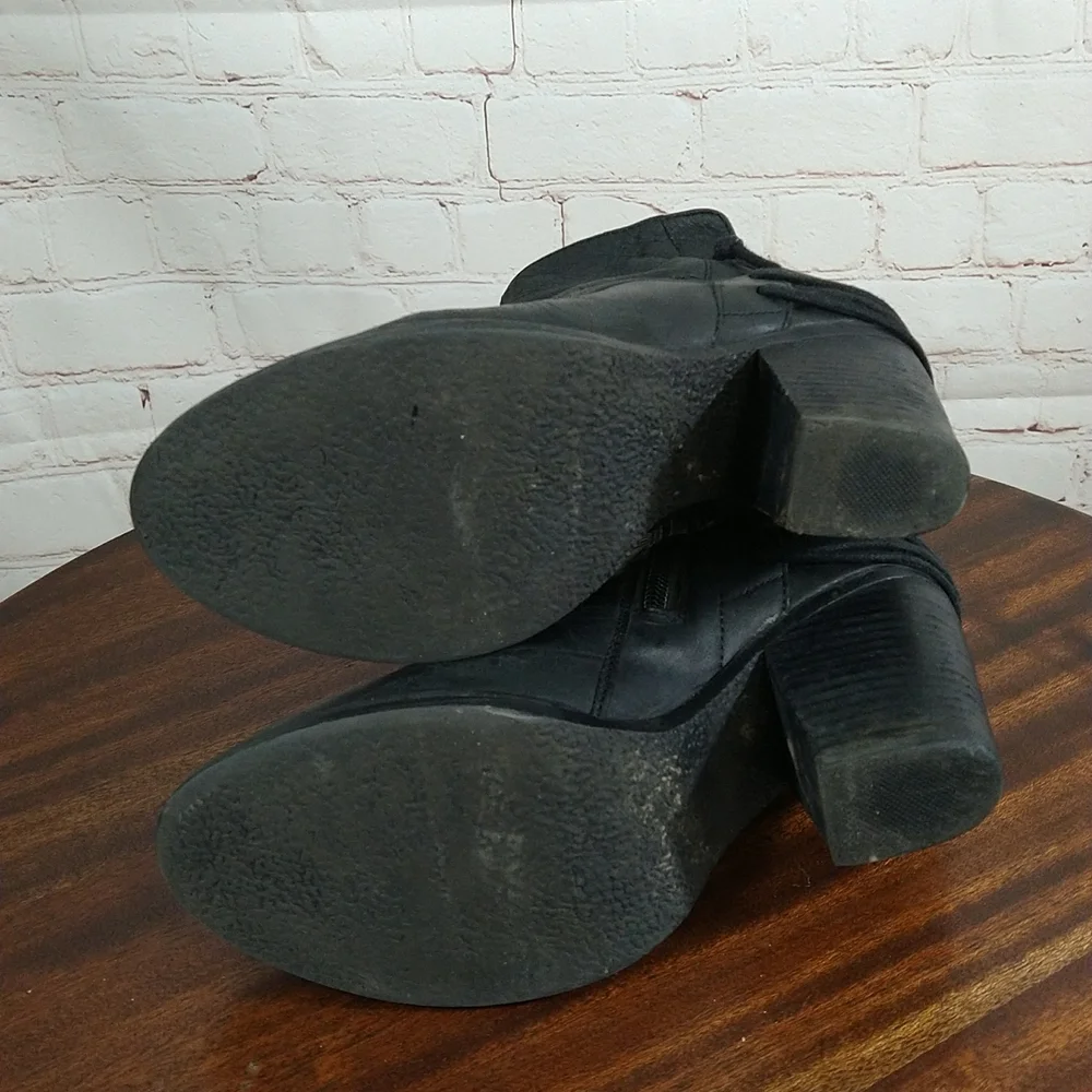 Steve Madden Black Leather Ankle Boots
